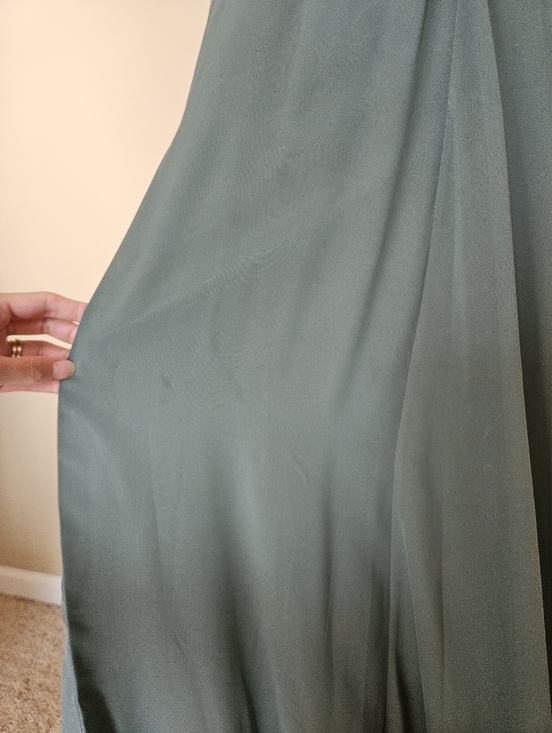 Azazie Eucalyptus Bridesmaid Dress Sleeveless Green Chiffon Everett Custom 2